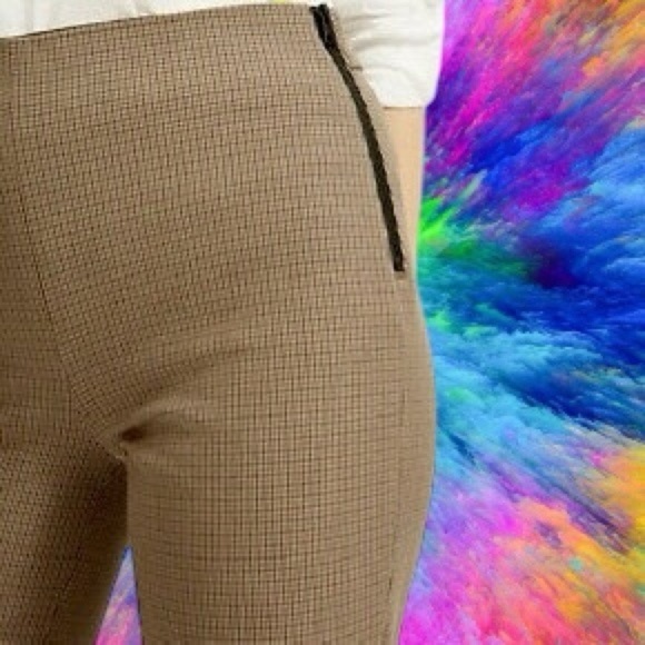 Everlane ‘The Curvy Fit Side-Zip Work Pant’ in Brown Houndstooth Size 00 Short - Picture 4 of 16